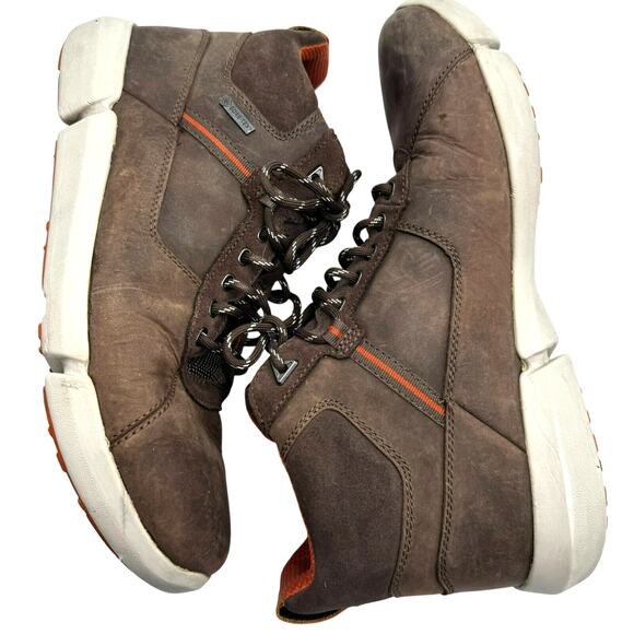 CLARKS Men's 12 Triman Up Gtx Brown Mushroom Combi Lea Hiking Boots Outdoor GORP - Picture 4 of 11